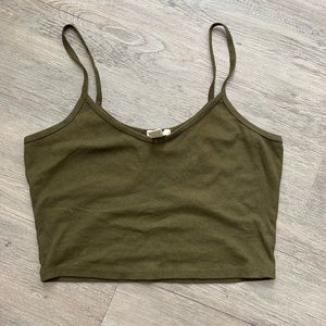 Olive Green Crop Top